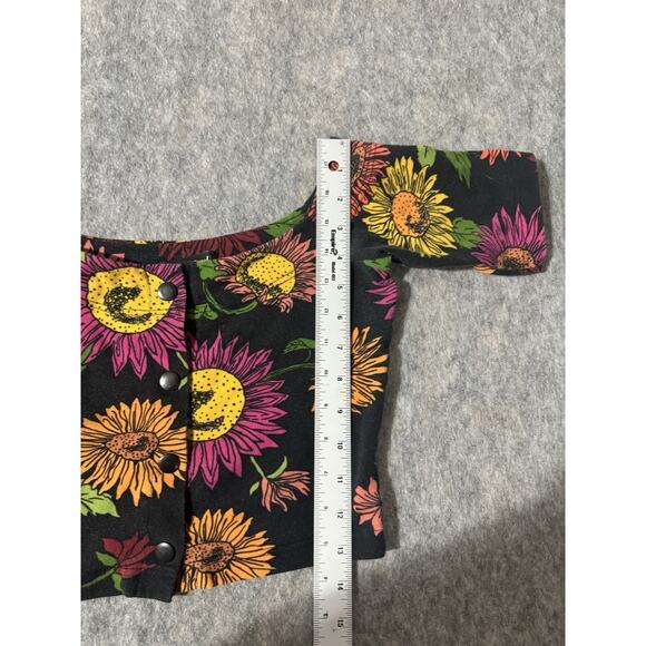 Vintage 90s Betsey Johnson Archive Crop Top all over print sunflower Design - Picture 4 of 5